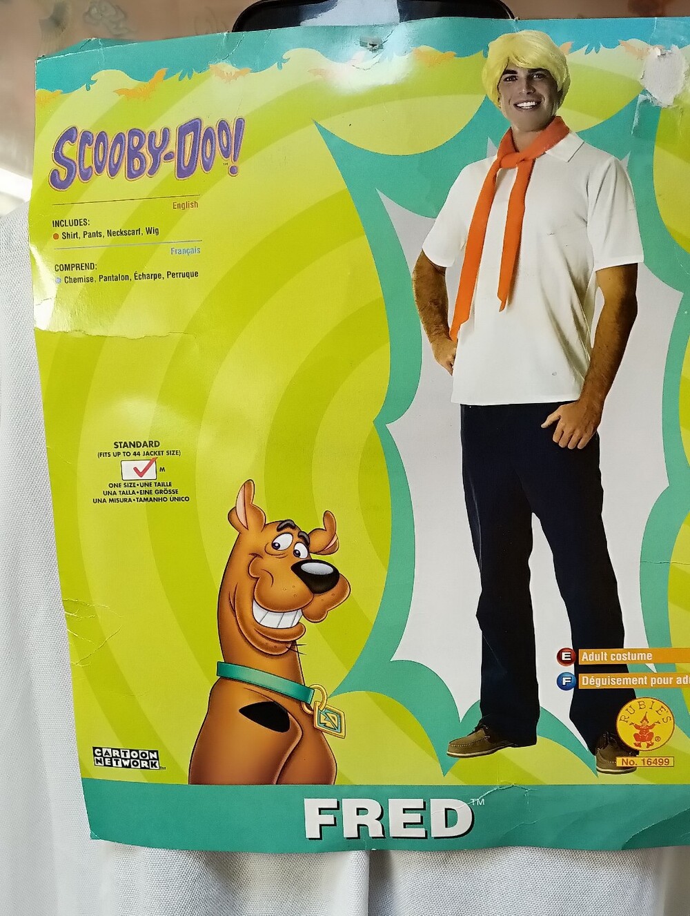 Men's Fred Costume Standard Size Fits Up To 44 Jacket Size Medium From Scooby-Do